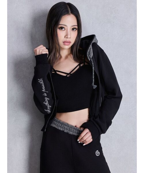 パーカー BACK GYDA embroidery GLITTERパーカー レディース GYDA パーカー BACK embroidery GLITTERパーカー レディース