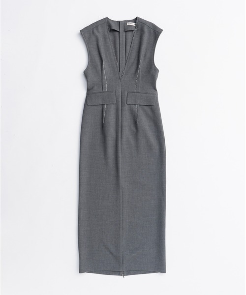 ワンピース ハンドステッチディープVドレス / Hand-stitched Deep V-neck Dressの画像