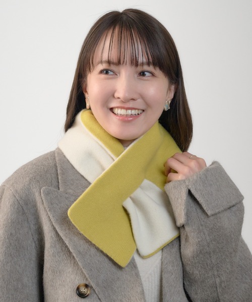 【美品】マッキントッシュフィロソフィー ストール ウール ウォッシャブルカシミヤブロックチェックストール(マフラー・ストール