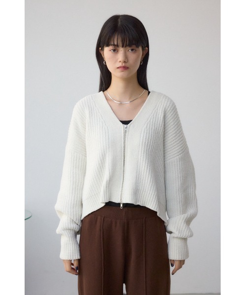 AZUL BY MOUSSY（アズールバイマウジー） カーディガン WZIPベロアラメ