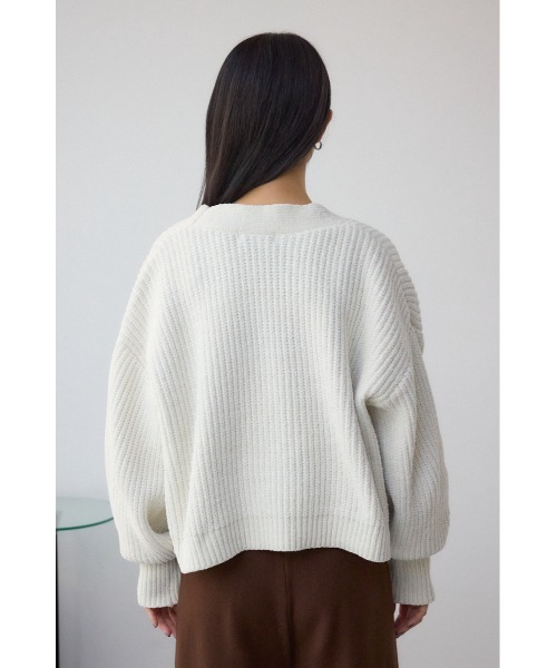 AZUL BY MOUSSY（アズールバイマウジー） カーディガン WZIPベロアラメ
