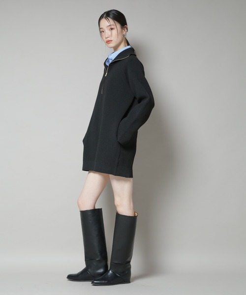 NANO universe（ナノ・ユニバース） ワンピース 片畦ニットハーフ