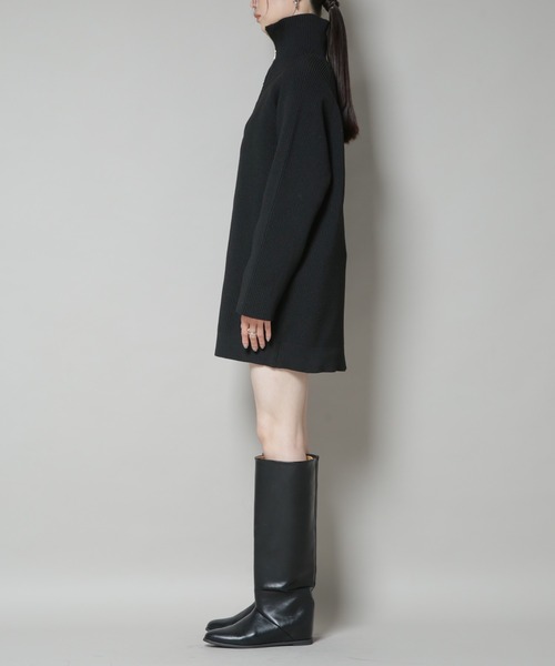 NANO universe（ナノ・ユニバース） ワンピース 片畦ニットハーフ