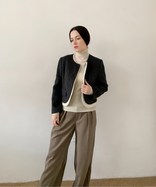 ノーカラーコート コート DECADE CLASSIC  ノーカラーショートコート レディース | DECADE CLASSIC | 04