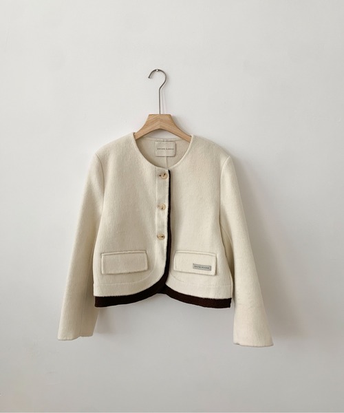ノーカラーコート コート DECADE CLASSIC  ノーカラーショートコート レディース | DECADE CLASSIC | 18