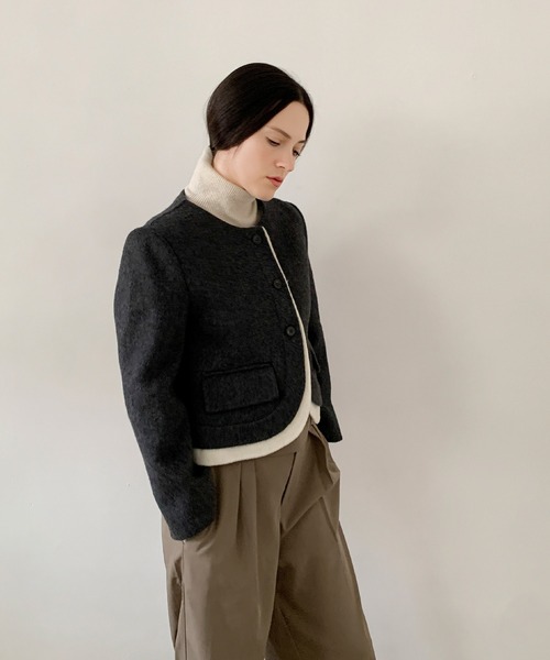 ノーカラーコート コート DECADE CLASSIC  ノーカラーショートコート レディース | DECADE CLASSIC | 05