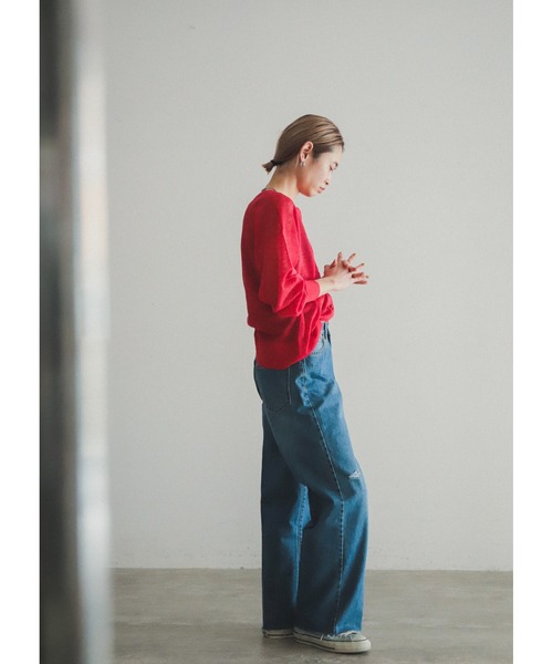 「FIL DE FER」 ニットカーディガン FREE ネイビー レディース_画像3