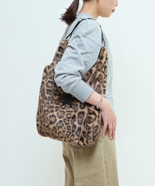 CONVERSE TOKYO トートバッグ 2WAY LEOPARD ECO-FUR SHOPPING TOTE BAG
