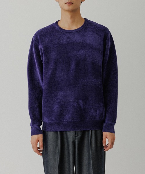 アダムエロペ（ADAM ET ROPE’）/モールヤーン クルーネック ニットプルオーバー ADAM ET ROPE'（アダムエロペ） セーター ニット モールヤーン クルー