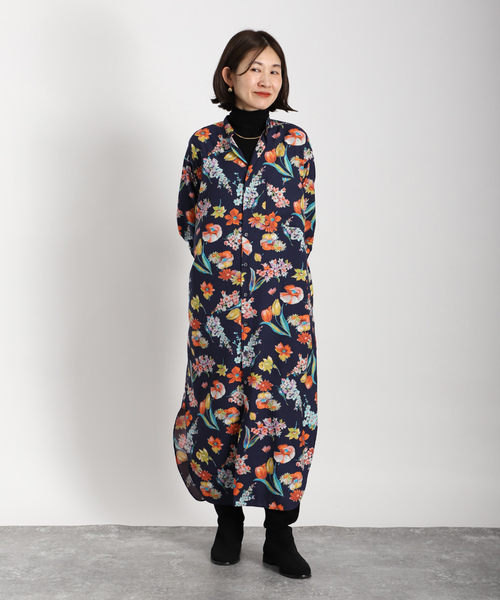 「VERMEIL par iena」 長袖ワンピース FREE ネイビー レディース_画像3