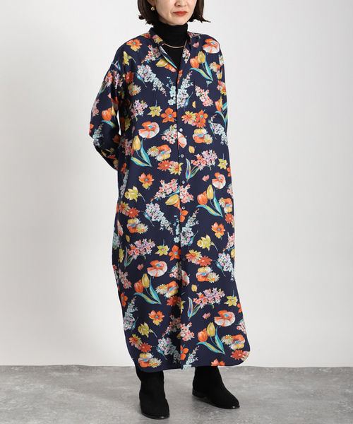 「VERMEIL par iena」 長袖ワンピース FREE ネイビー レディース_画像6