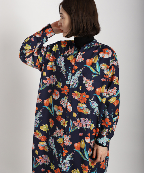 「VERMEIL par iena」 長袖ワンピース FREE ネイビー レディース_画像7