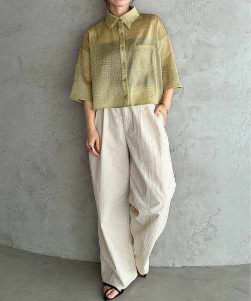 「feepur」 半袖シャツ MEDIUM アイボリー レディース_画像7
