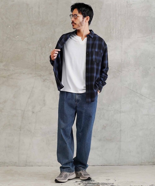 リ*リ様 【大幅値下げ⭕️】　んそめ　長袖Tシャツ　Sサイズ　ネイビー　KANG JIGGYS SHOP（ジギーズショップ） ヘンリーネック tシャツ ドライ