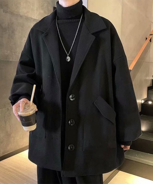 【Y's for men】ウール テーラードジャケット コート Sally Lunn ジャケット テーラードジャケット 斜めポケット付き