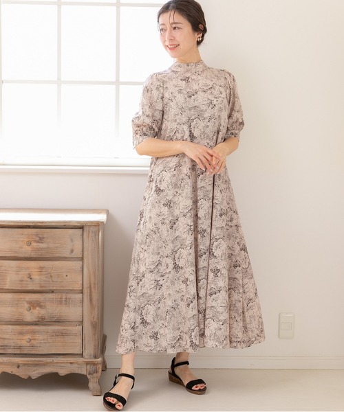 「PREFERIR」 半袖ワンピース LARGE ベージュ レディース_画像4