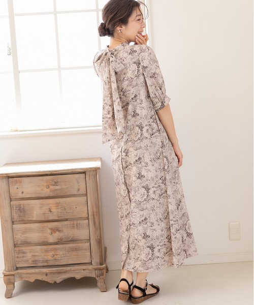 「PREFERIR」 半袖ワンピース LARGE ベージュ レディース_画像5