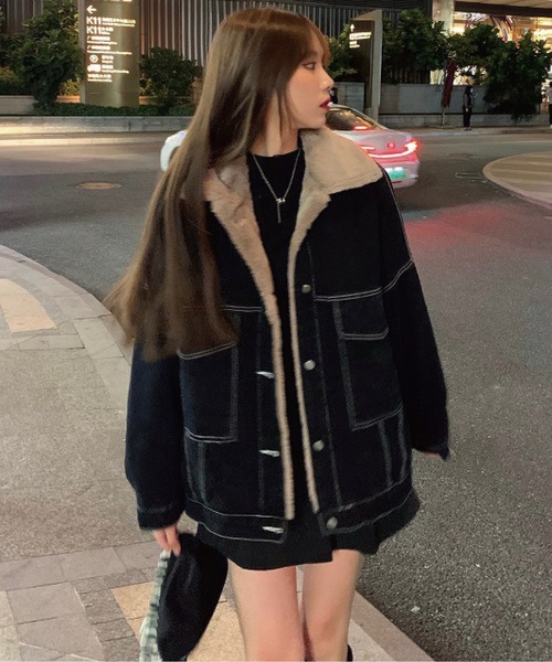 「meJane」 デニムジャケット FREE ブラック レディース_画像8