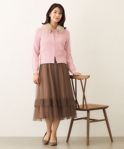 TO  BE CHIC♡新品未使用カーディガン TO BE CHIC（トゥー ビー シック） カーディガン ファーコンビ