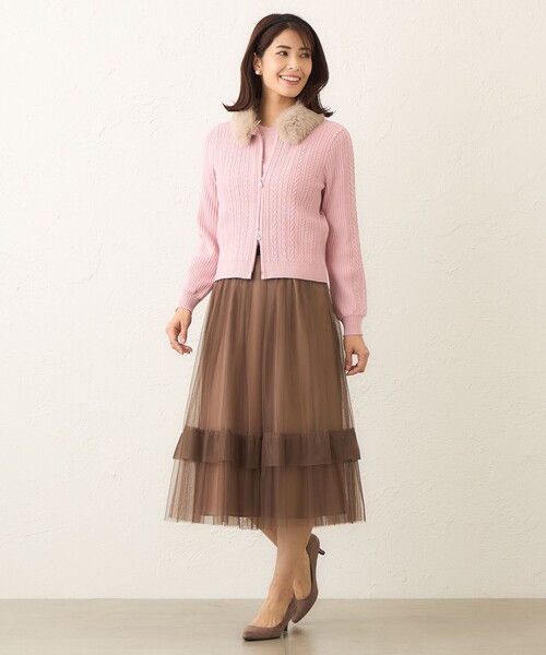TO BE CHIC（トゥー ビー シック） カーディガン ファーコンビ 