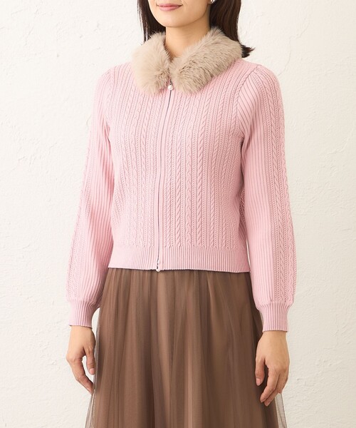 TO BE CHIC（トゥー ビー シック） カーディガン ファーコンビ 