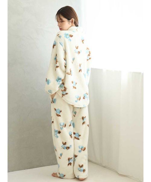 SNIDEL HOME パジャマ ルームウェア ボアフリースハーフジップトップス