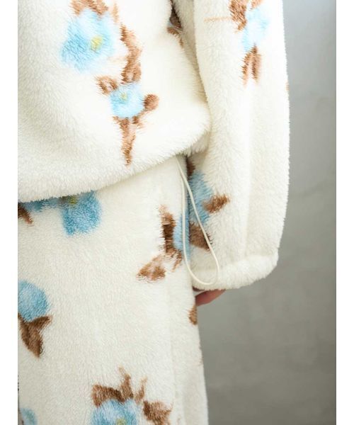 SNIDEL HOME パジャマ ルームウェア ボアフリースハーフジップトップス