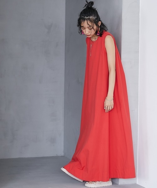 「GEVS.」 ノースリーブワンピース 3L グリーン レディース_画像5