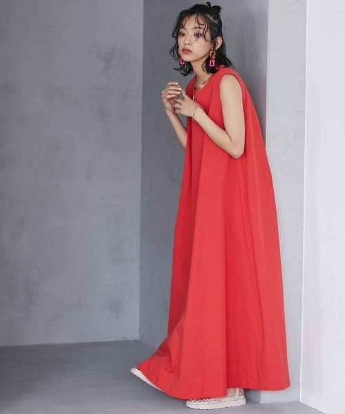 「GEVS.」 ノースリーブワンピース 3L グリーン レディース_画像6