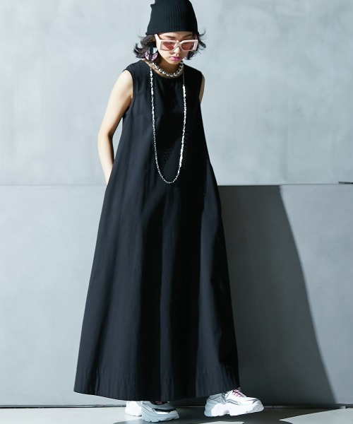 「GEVS.」 ノースリーブワンピース 3L グリーン レディース_画像9