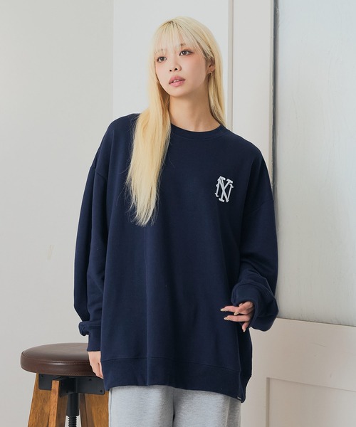 【RECTO】ロゴスウェットネイビー新品未使用品❗️ savier トレーナー スウェット 「SAVIER：サビアー」NY ロゴ刺繍