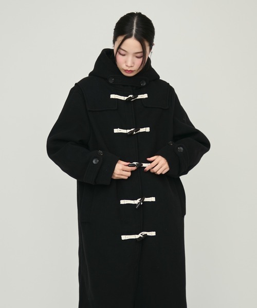 NUJOH ダッフルコート コート Monotone Double Fabric Hood Duffle