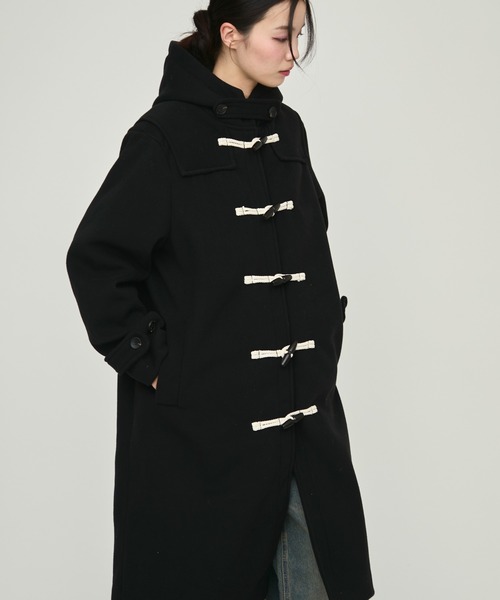 NUJOH ダッフルコート コート Monotone Double Fabric Hood Duffle