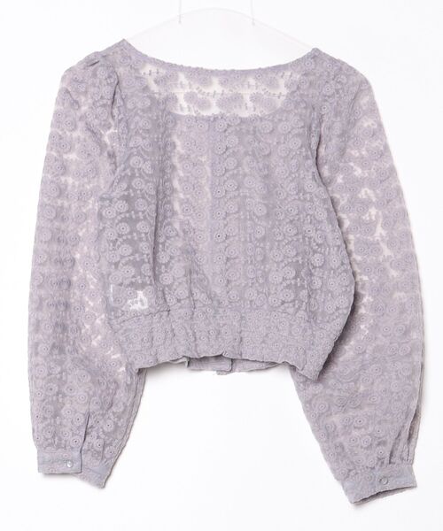 「archives」 花柄長袖ブラウス - パープル レディース_画像2