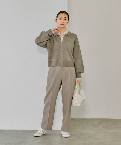 「GLOBAL WORK」 長袖シャツ LARGE グレイッシュベージュ レディース_画像8