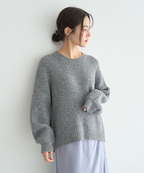 YECCA VECCA（イェッカヴェッカ） ニット セーター ラメMIX畦編み