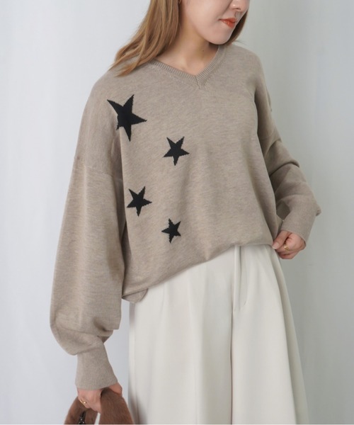 「LUCA/LADY LUCK LUCA」 長袖ニット FREE グレイッシュベージュ レディース_画像2
