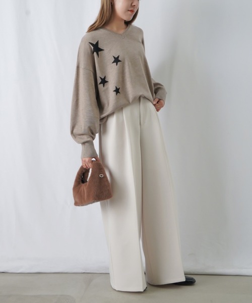 「LUCA/LADY LUCK LUCA」 長袖ニット FREE グレイッシュベージュ レディース_画像4