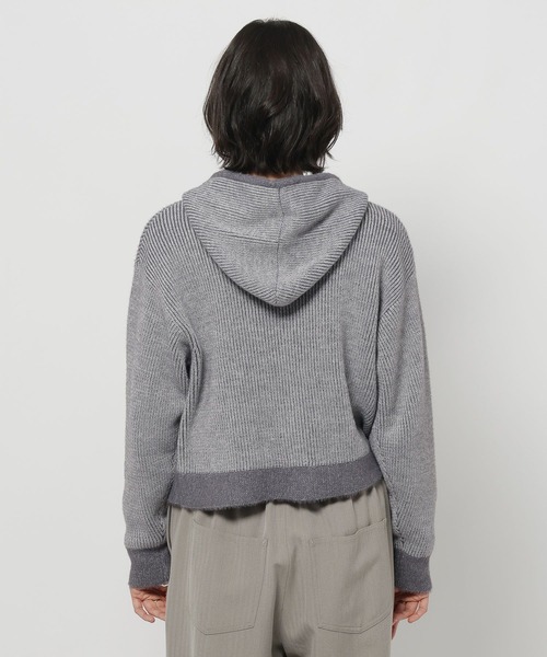 niko and…（ニコアンド） パーカー バイカラーダブルジップニット