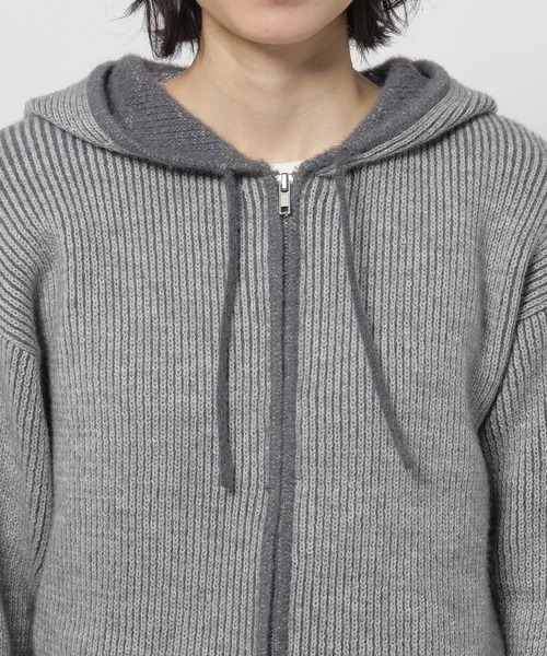 niko and…（ニコアンド） パーカー バイカラーダブルジップニット