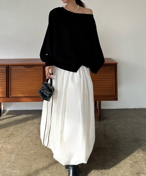 [JUNOAH] трикотажный джемпер с длинным рукавом MEDIUM черный женский 