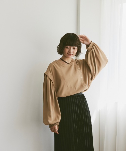 「moi tytto」 長袖ブラウス FREE マスタード レディース_画像8