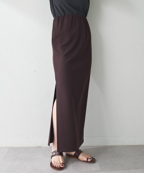 Whim Gazette 25SS カットジョーゼットスリットスカート Whim Gazette(ウィム ガゼット)のカットジョーゼットスリットスカート