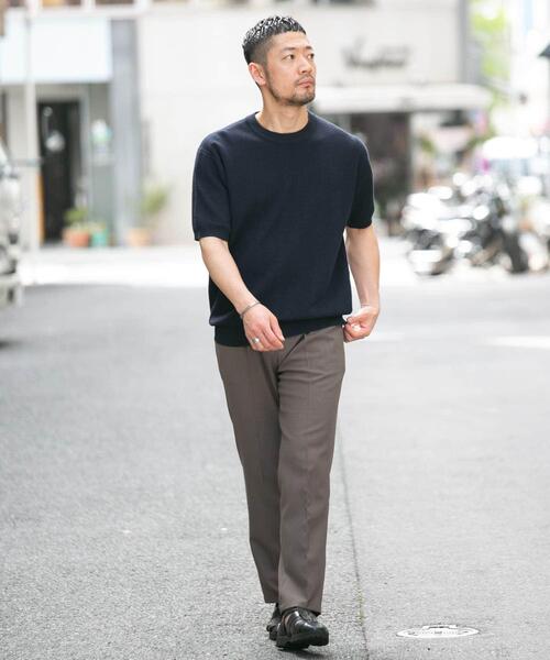 「URBAN RESEARCH ROSSO MEN」 半袖ニット MEDIUM ブラック メンズ_画像6