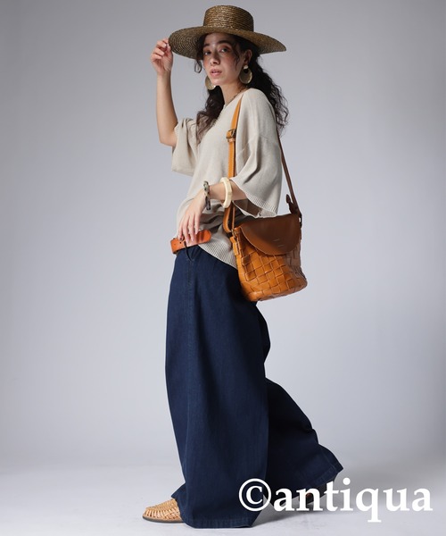 「antiqua」 デニムパンツ L ノンウォッシュ レディース_画像5