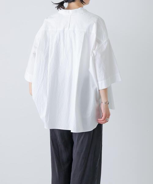 かぐれ ブラウス シャツ ワイドハーフスリーブシャツ レディース