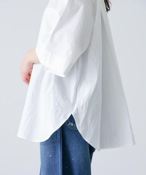 かぐれ ブラウス シャツ ワイドハーフスリーブシャツ レディース