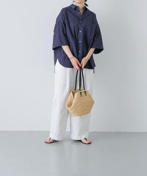 かぐれ ブラウス シャツ ワイドハーフスリーブシャツ レディース