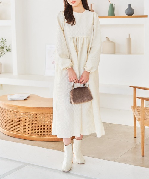 「KOBE LETTUCE」 長袖ワンピース FREE ベージュ レディース_画像2