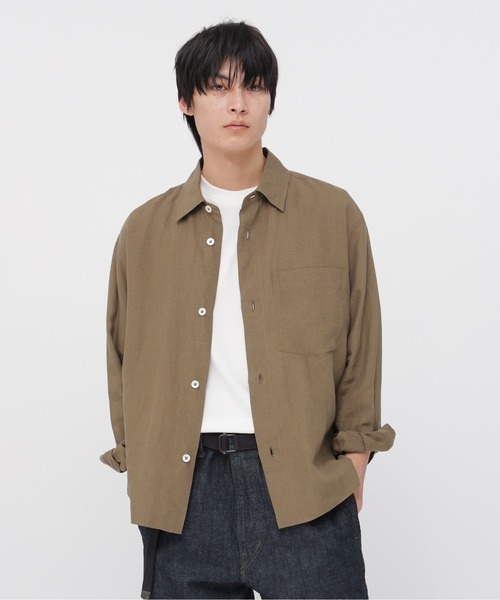 MHL. MARGARET HOWELLマーガレットハウエル 2016SS ROUGH COTTON LINEN SHIRTINGコットンリネンチェックシャツ【LSHA60031】 HIGH COUNT DRY COTTON LINEN SHIRT | MARGARET HOWELL（マーガレット